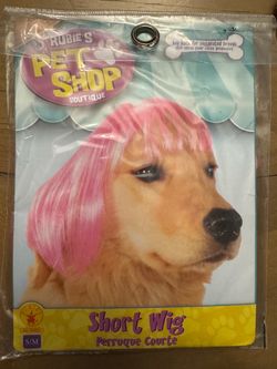 Pet pink wig