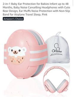 Baby ear protection muff, pink, new