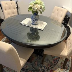  Black Round table and chairs