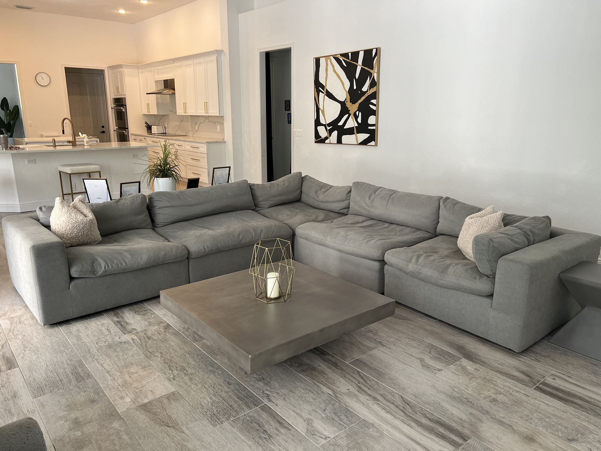 Modular Sectional Sofa Gray 