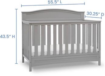 Delta Children Emery Deluxe 6-in-1 Convertible Crib - Grey (Style W100320-026)
