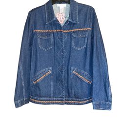 Y2k Beaded Embroidered Floral Denim Jacket