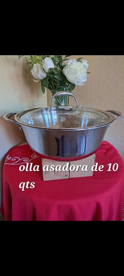 OLLA ASADORA DE 10 QT DE ACERO INOXIDABLE TRI PLY PRINCESS HOUSE 🌷🍓