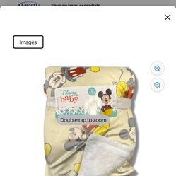 Mickey Mouse Disney Plush Baby Blanket  Cudlie Crib 30” 40 