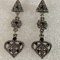 Aretes Stainless Piedra Azabache 