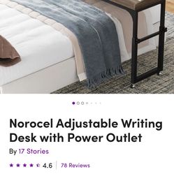 New Adjustable Computer & Writing Desk with Power Outlet