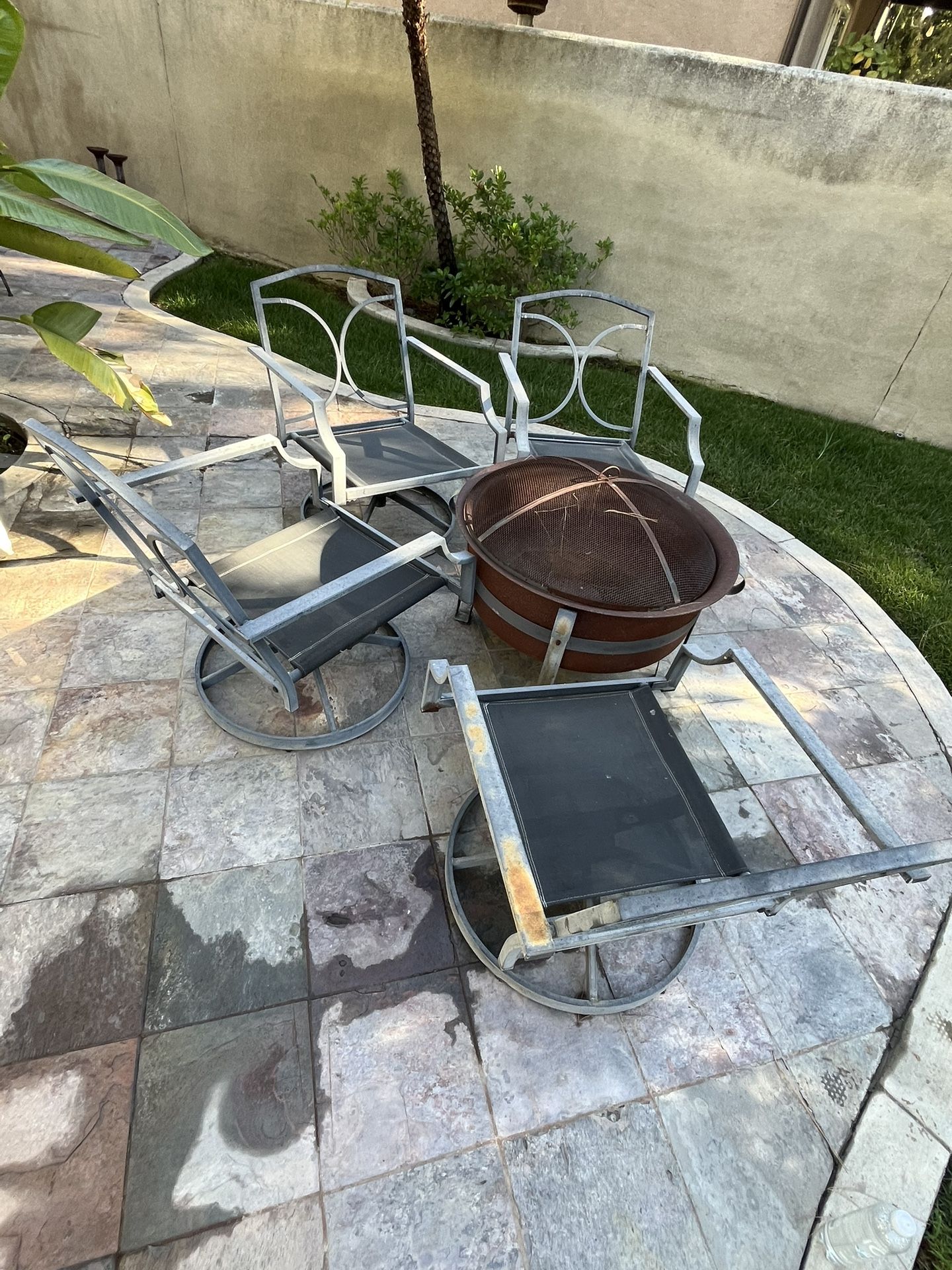 Fire Pit And Chairs. 