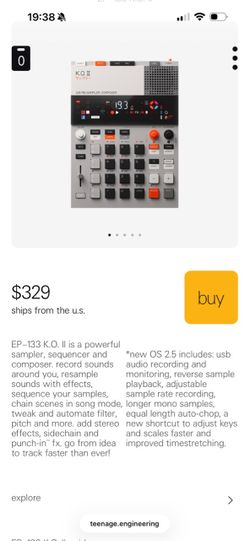 Teenage Engineering EP-133 K.O. II Sampler