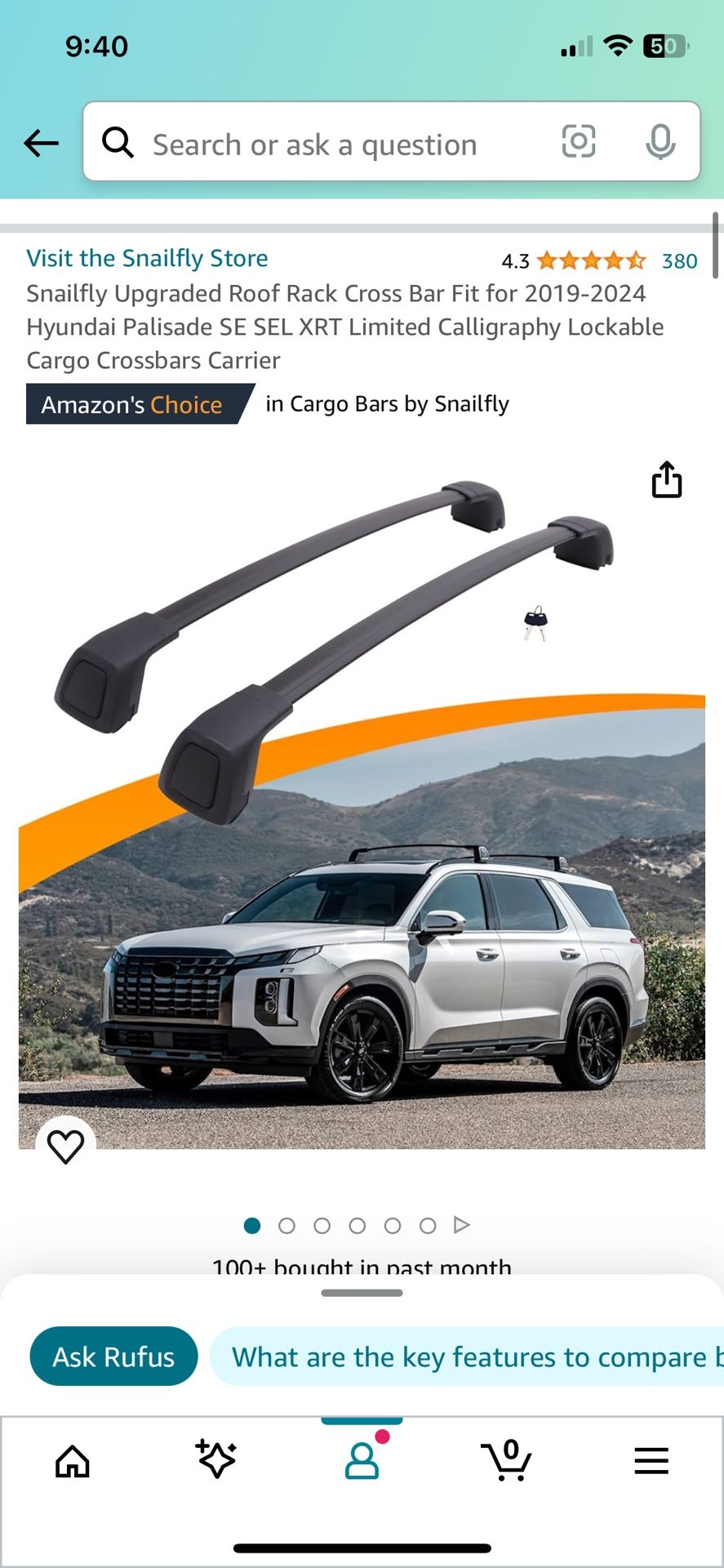 Roof Rack Cross Bars For  2019-24 Hyundai Palisade