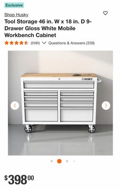 Husky 46 in. 9-Drawer Mobile Workbench Cabinet