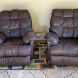 2 Leather Reclining Chairs