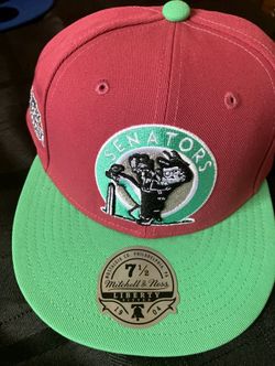 Washington Senators Lids Exclusive Mitchell & Ness Topps Chrome Fitted Retro Cap Size 7 1/2-NWT!