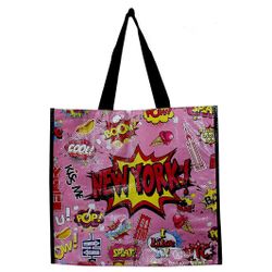 NY Reusable PVC Shopping Beach Travel Shoulder Bag New - Pink