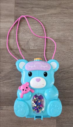 Polly Pocket Teddy Bear Purse w/Dolls and Accessories
