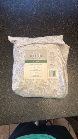 King Size 4 Piece Sheet Set Gray/white 