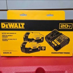 NEW Genuine DeWalt 20V Starter Kit With Two 5AH Batteries