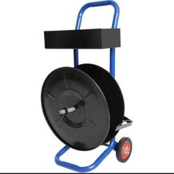 Heavy Duty Strapping Cart Dispenser for Poly/ Plastic Steel/Fibre Strapping, Coils 8" Core Size, Durable Tubular Frame Strapping Dispenser Banding Str