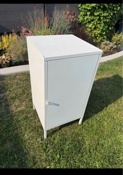 White Metal Storage Cabinet with Door