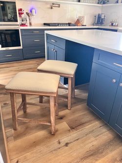 Set of 2 Upholstered Counter Height Stools