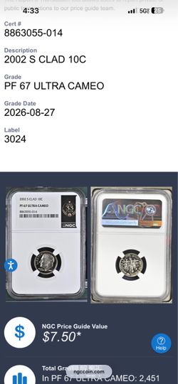 2002 S Roosevelt Dime NGC PF 67 Ultra Cameo (4) of them