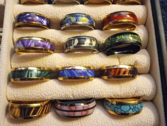 Beautiful range bands with inlaid stones new