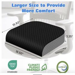 Seat Cushion for Office Chair, Memory Foam Chair Cushions, Car Seat Cushion for Long Sitting, Desk Chair Cushion for Pressure Relief, Non-Slip Bottom,