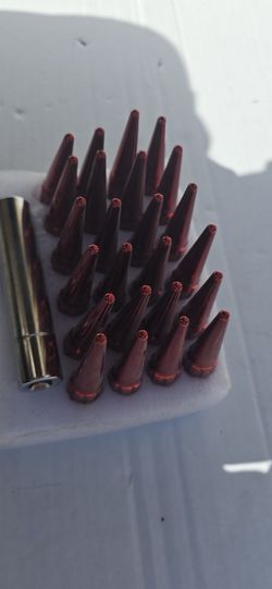 24 pcs red Spike Lug Nuts 12x1.5 Thread