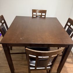 Dining Room Table Brown Four Chairs