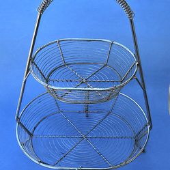 WIRE FRUIT BASKET TWO TIER