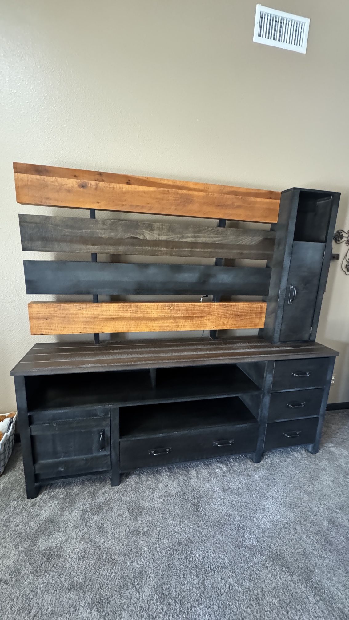 Rustic Solid Wood Entertainment Center / Media Console