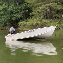 12 Foot Aluminum John Boat And 9.9 Mercury Long Shaft