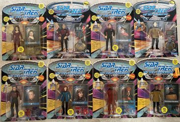 Star Trek The Next Generation 1993 Playmates COMPLETE ENTERPRISE COMMAND FIGURES ALL MOC