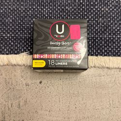 U by Kotex Barely There Thin Panty Liners, Light Absorbency, Regular Length, Unscented, 18 Count