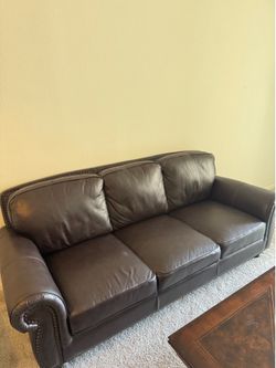 Dark Brown Leather Couch