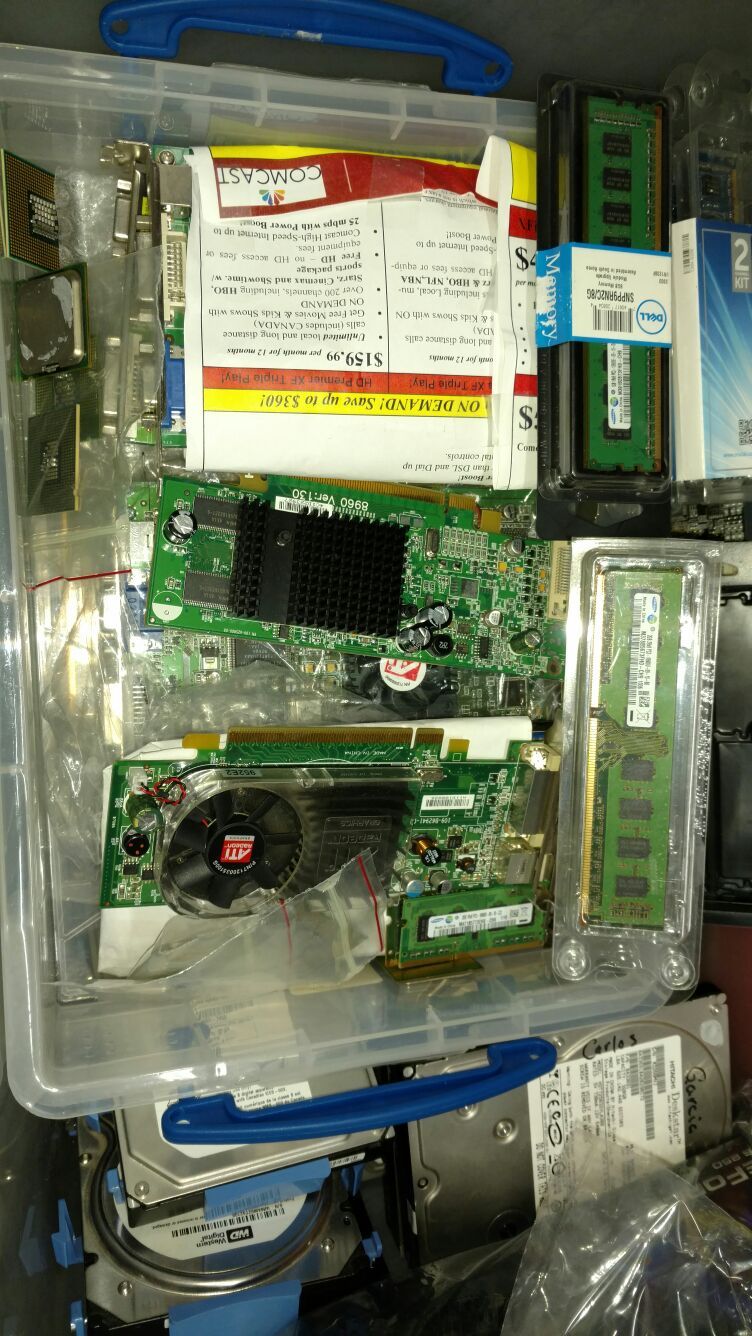 Computer parts,video cards, memory, hard drives