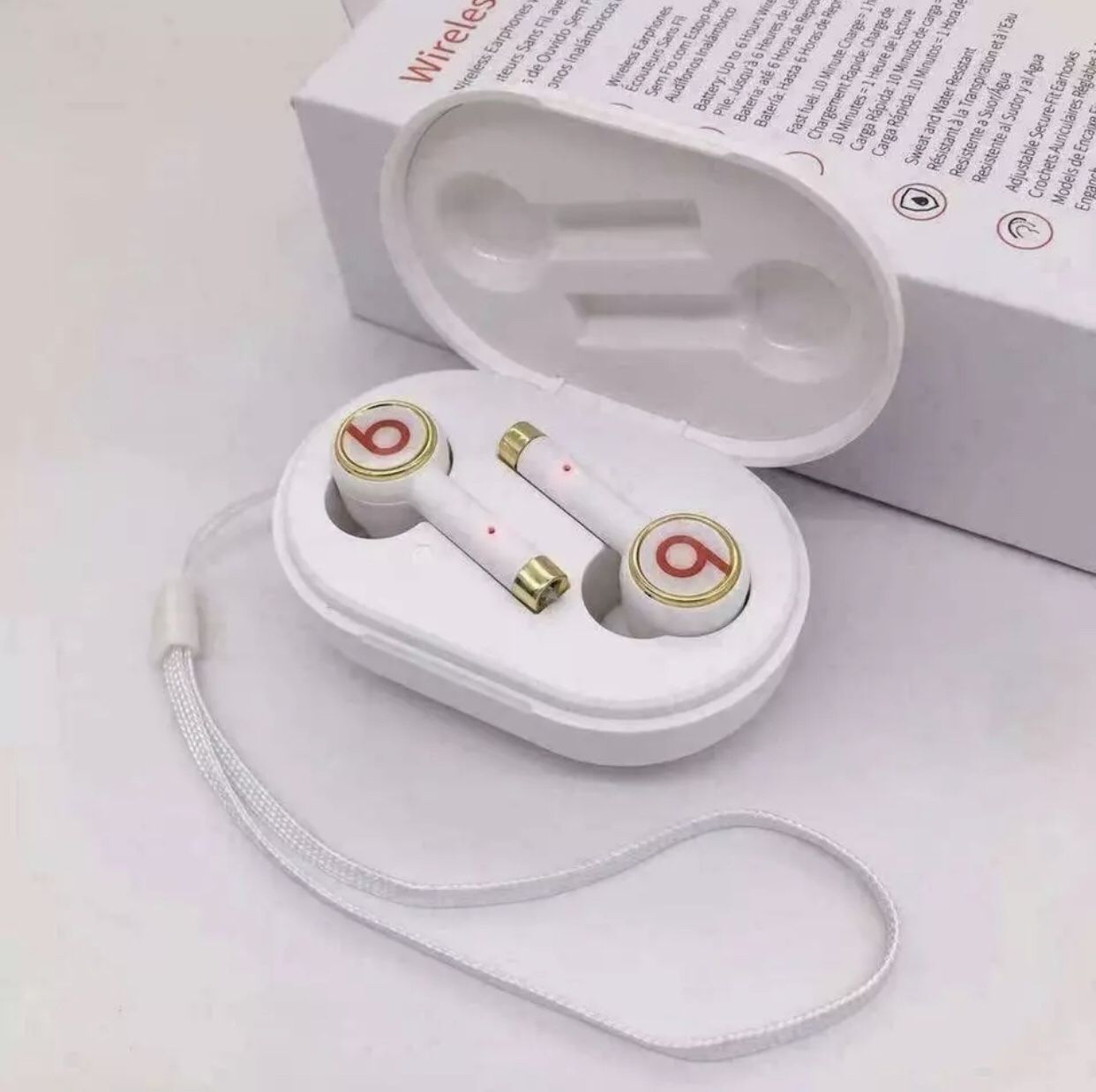 2 PAIRS For Beats Tour 3 White + Black Earphones Bilateral Stereo L2  Wireless Earbuds Waterproof