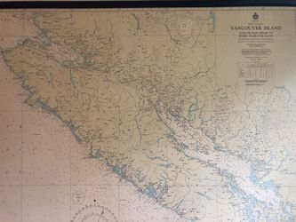 Vancouver Island Map, framed.