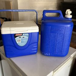 Coleman 8.5 Liter Personal Ice Chest Cooler/ 5 Gallon Water Carrier Set