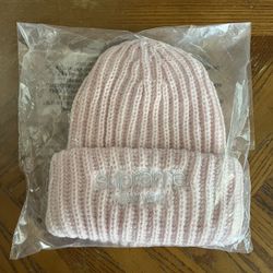 Supreme Classic Logo Chunky Ribbed Beanie Light Pink