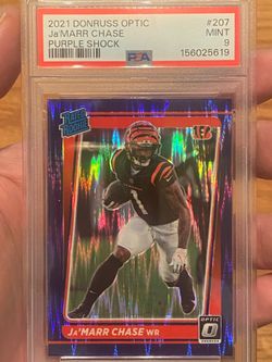 2021 Donruss Optic Ja’Marr Chase Purple Shock PSA 9