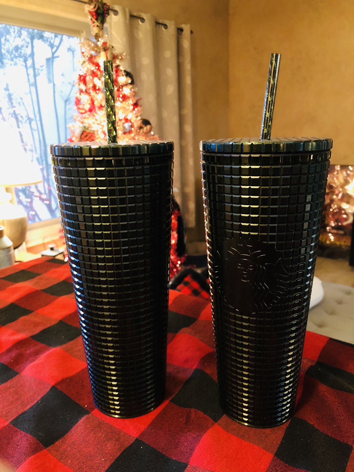 2021 Starbucks Christmas Holiday Green Jeweled Coffee Tumbler