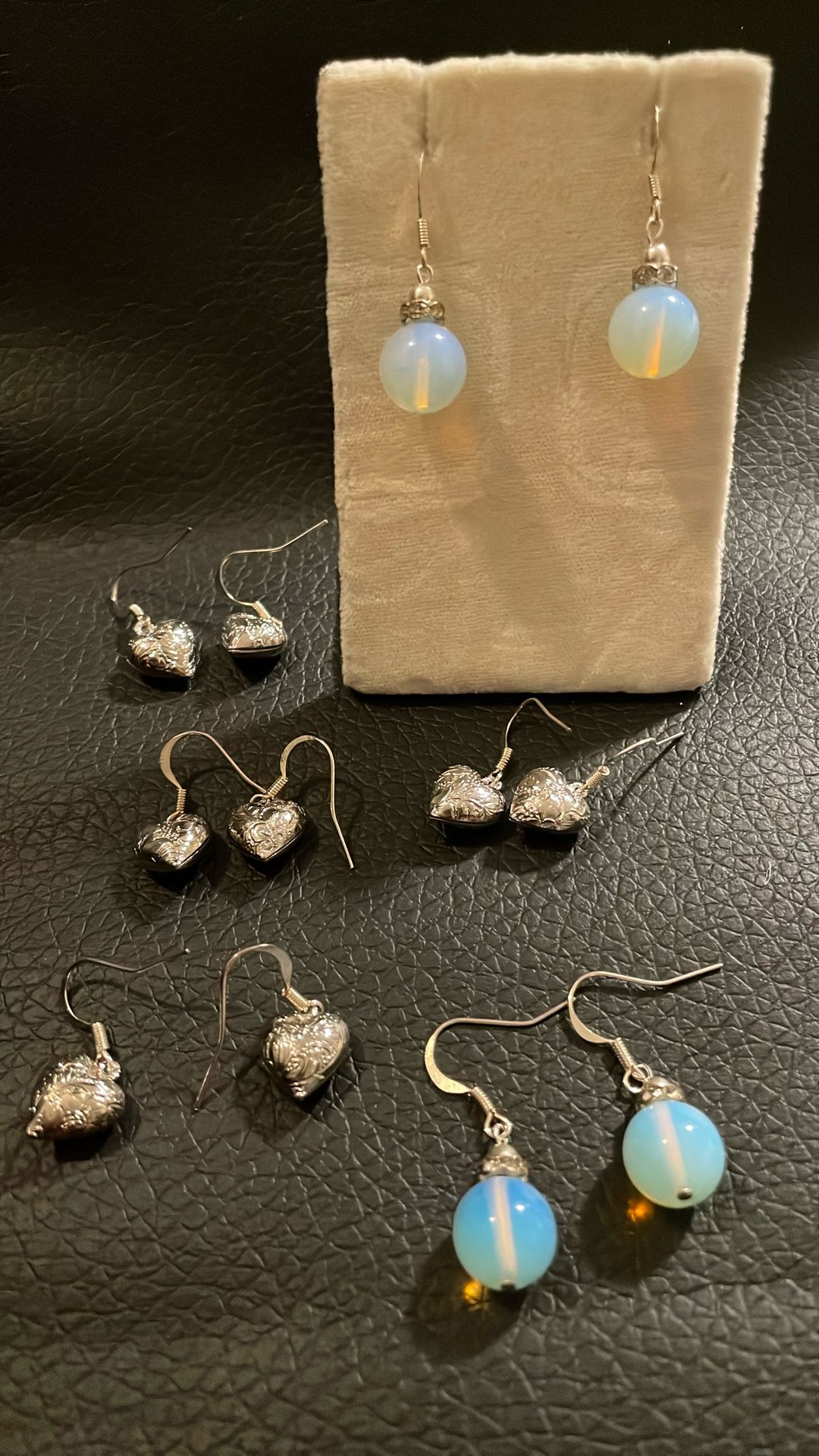 Moonlight Stone And Heart Earrings 