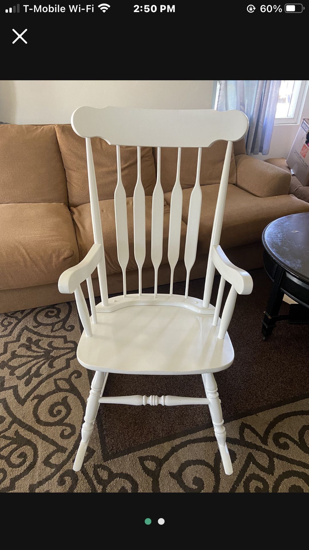 White Wood Rocking Chair 