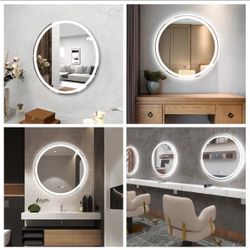 Brand new 28" Wall Mounted 3 Colors Frameless Front-Lit LED Mirror w/ Smart Touch Button