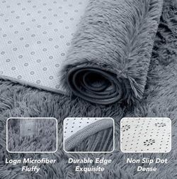 Fluffyrug 10x14 Gray Large Area Rug