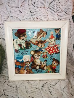Vintage Nursery Picture/Wall Hanging, Nursery Decor, Unisex, Featuring Bear’s 
