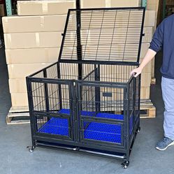 (New in Box) $190 Folding Double-Door Heavy Duty Dog Cage Kennel 41x31x34 inches