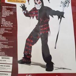 California Costumes Sinister Jester halloween Costume child Large 10-12 Mask Complete