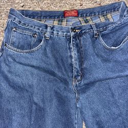 Vintage Carpenter moose Creek blue flannel Lined jeans