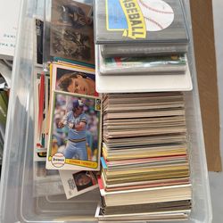 Box of sports cards